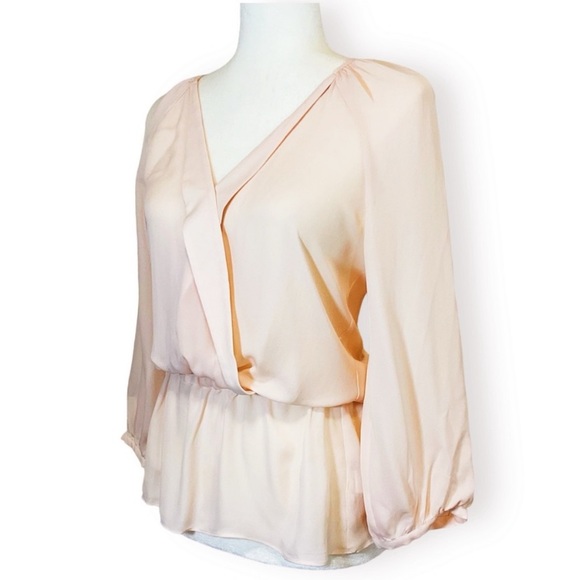Parker Silk Surplice Peplum Top - Picture 2 of 6
